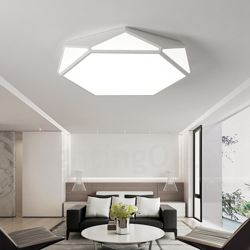 Lampada da soffitto LED integrato in metallo 45 x 9 cm con telecomando
