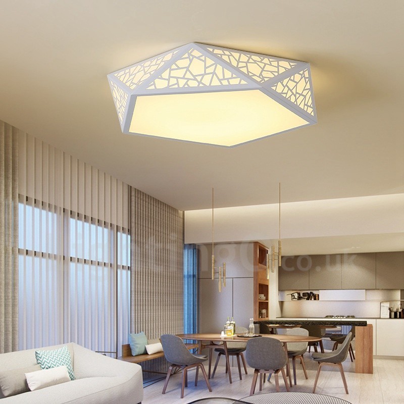 Lampada da soffitto LED integrato moderna e contemporanea 42 x 11 cm con telecomando