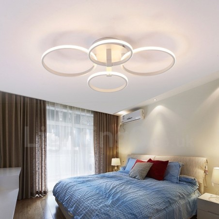 Lampada da soffitto moderna contemporanea a 4 luci con LED integrato in metallo 66 x 48 x 13 cm