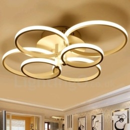 Lampada da soffitto LED integrato moderna in metallo 6 luci 82 x 65 x 17,5 cm