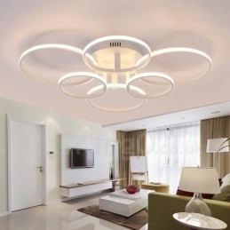 Lampada da soffitto LED integrato moderna in metallo 6 luci 82 x 65 x 17,5 cm