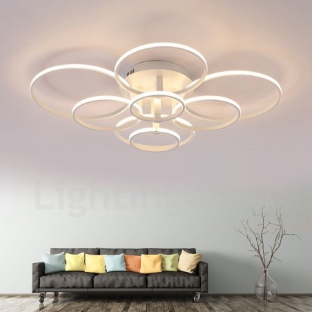 Lampada da soffitto LED integrato moderna contemporanea a 8 luci in metallo 98 x 82 x 21 cm