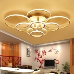 Lampada da soffitto LED integrato moderna contemporanea a 8 luci in metallo 98 x 82 x 21 cm