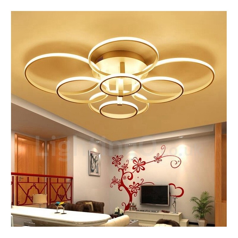 Lampada da soffitto LED integrato moderna contemporanea a 8 luci in metallo 98 x 82 x 21 cm