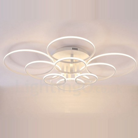 Lampada da soffitto LED integrato a 10 luci in metallo 120 x 98 x 25 cm