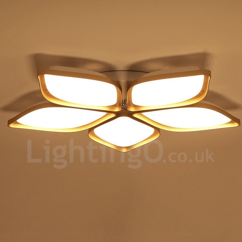Lampada da soffitto moderna a 5 luci con LED integrato in metallo 80 x 12 cm