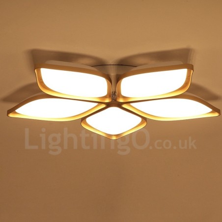 Lampada da soffitto moderna a 5 luci con LED integrato in metallo 80 x 12 cm