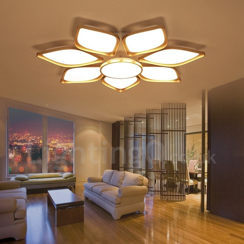 Lampada da soffitto moderna contemporanea a 8 luci con LED integrato in metallo 80x12 cm