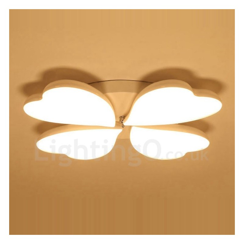 Lampada da soffitto moderna contemporanea a 4 luci con LED integrato, metallo, 60 x 8 cm