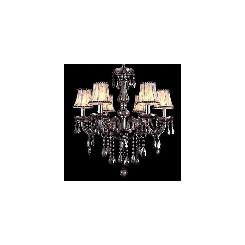 Lampadario in cristallo K9 cromo grigio 3 luci