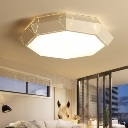 Lampada da soffitto LED integrato in metallo 45 x 11 cm con telecomando