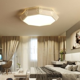 Lampada da soffitto LED integrato in metallo 45 x 11 cm con telecomando