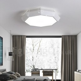 Lampada da soffitto LED integrato in metallo 45 x 11 cm con telecomando