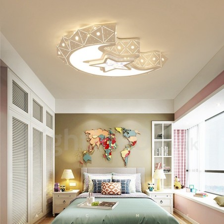 Lampada da soffitto moderna in metallo con LED integrato e telecomando 45 x 10 cm