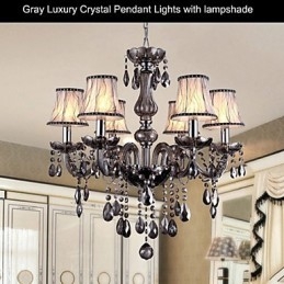 Lampadario in cristallo K9 cromo grigio 3 luci