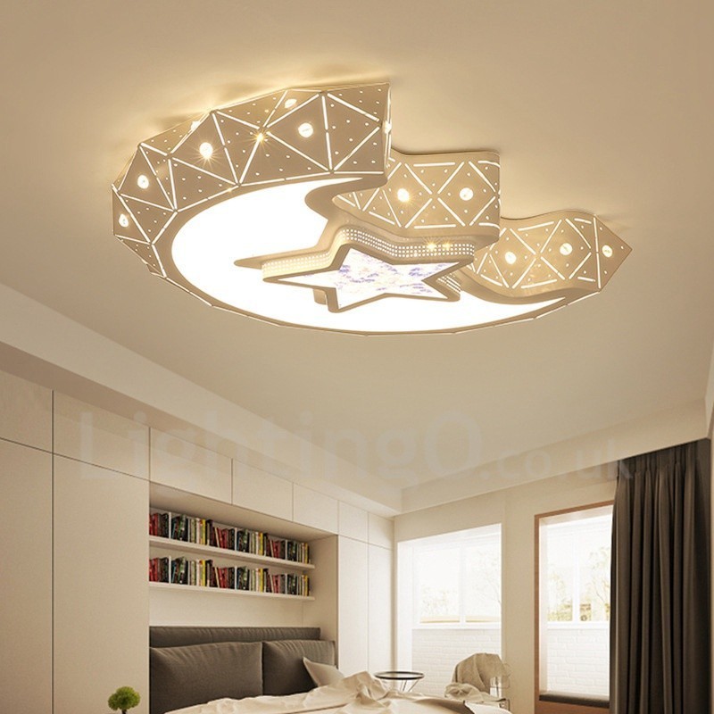 Lampada da soffitto moderna in metallo con LED integrato e telecomando 45 x 10 cm