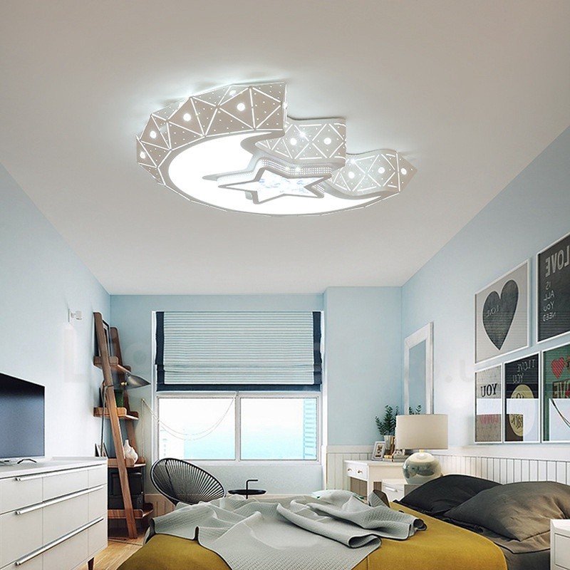 Lampada da soffitto moderna in metallo con LED integrato e telecomando 45 x 10 cm