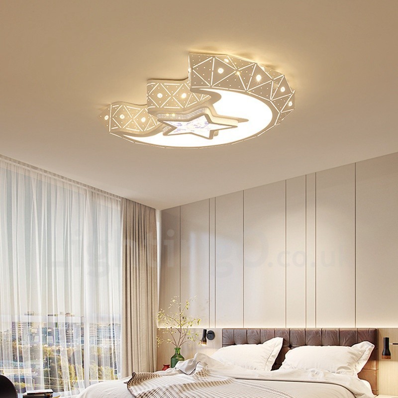 Lampada da soffitto moderna in metallo con LED integrato e telecomando 45 x 10 cm