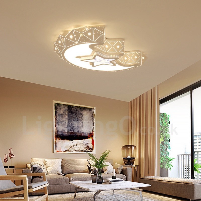 Lampada da soffitto moderna in metallo con LED integrato e telecomando 45 x 10 cm