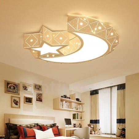 Lampada da soffitto LED integrato in metallo 45x10 cm con telecomando