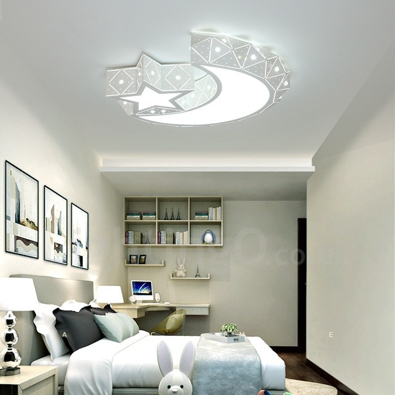 Lampada da soffitto LED integrato in metallo 45x10 cm con telecomando