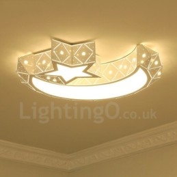 Lampada da soffitto LED integrato in metallo 45x10 cm con telecomando