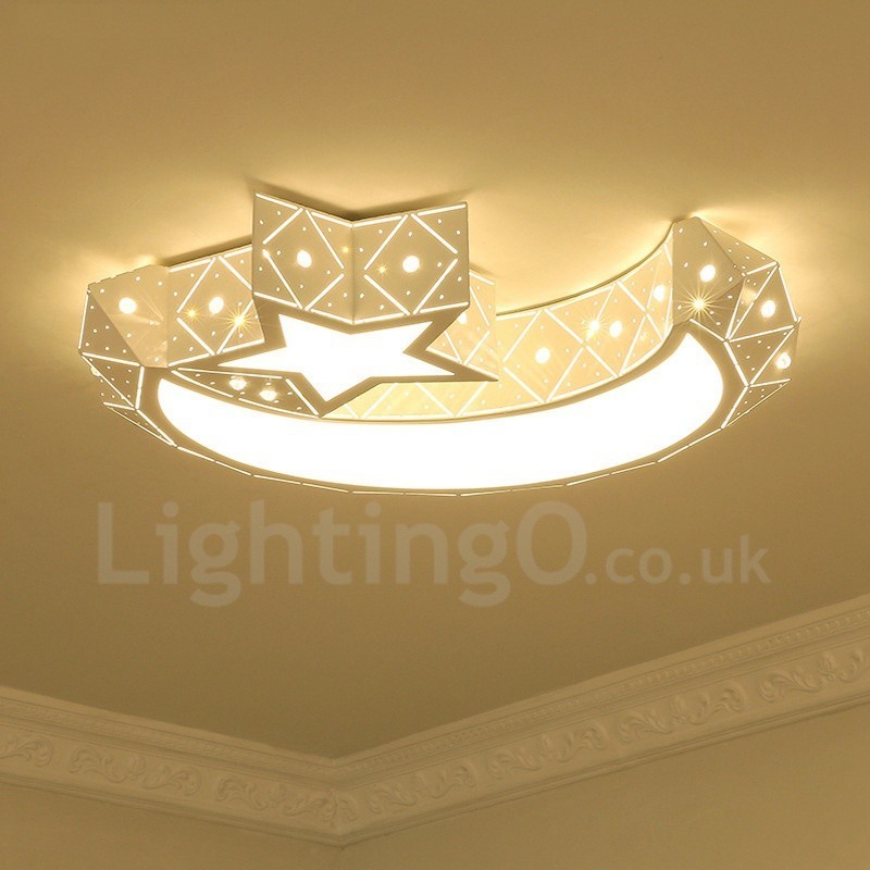 Lampada da soffitto LED integrato in metallo 45x10 cm con telecomando
