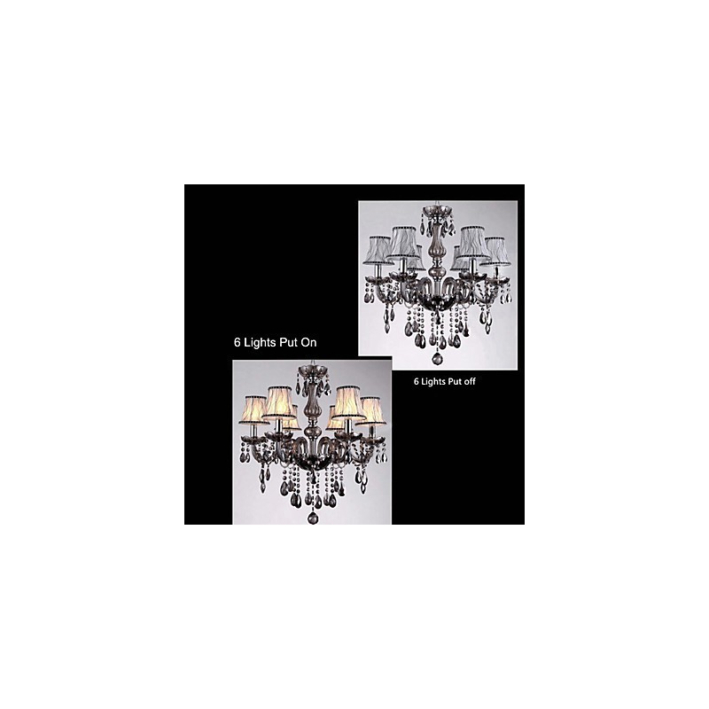 Lampadario in cristallo K9 cromo grigio 3 luci