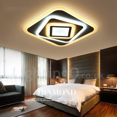 Lampada da soffitto LED integrato moderna 45 x 45 x 8 cm con telecomando