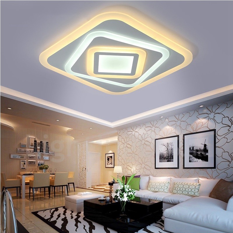 Lampada da soffitto LED integrato moderna 45 x 45 x 8 cm con telecomando