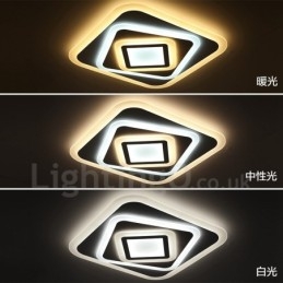 Lampada da soffitto LED integrato moderna 45 x 45 x 8 cm con telecomando