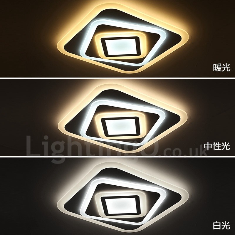 Lampada da soffitto LED integrato moderna 45 x 45 x 8 cm con telecomando
