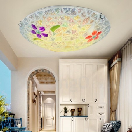 Lampada da soffitto rustica con LED integrato 30x30 cm