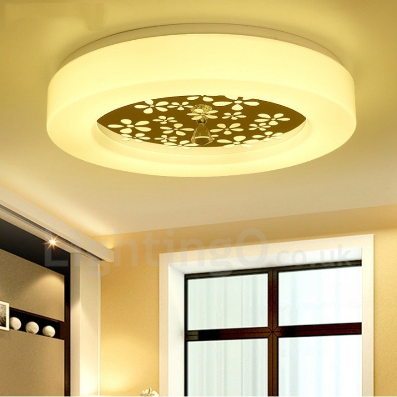 Lampada da soffitto LED integrato in metallo 45x10 cm con telecomando