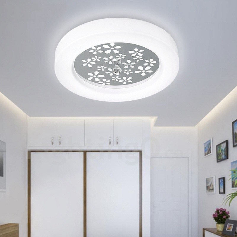 Lampada da soffitto LED integrato in metallo 45x10 cm con telecomando