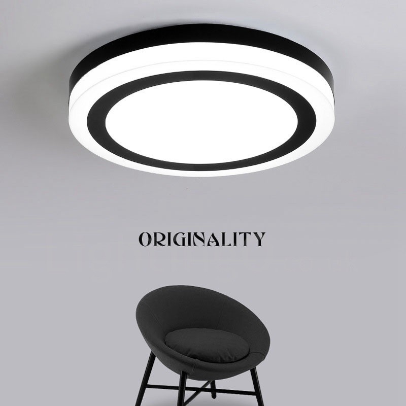 Lampada da soffitto moderna con LED integrato e telecomando, 40 cm