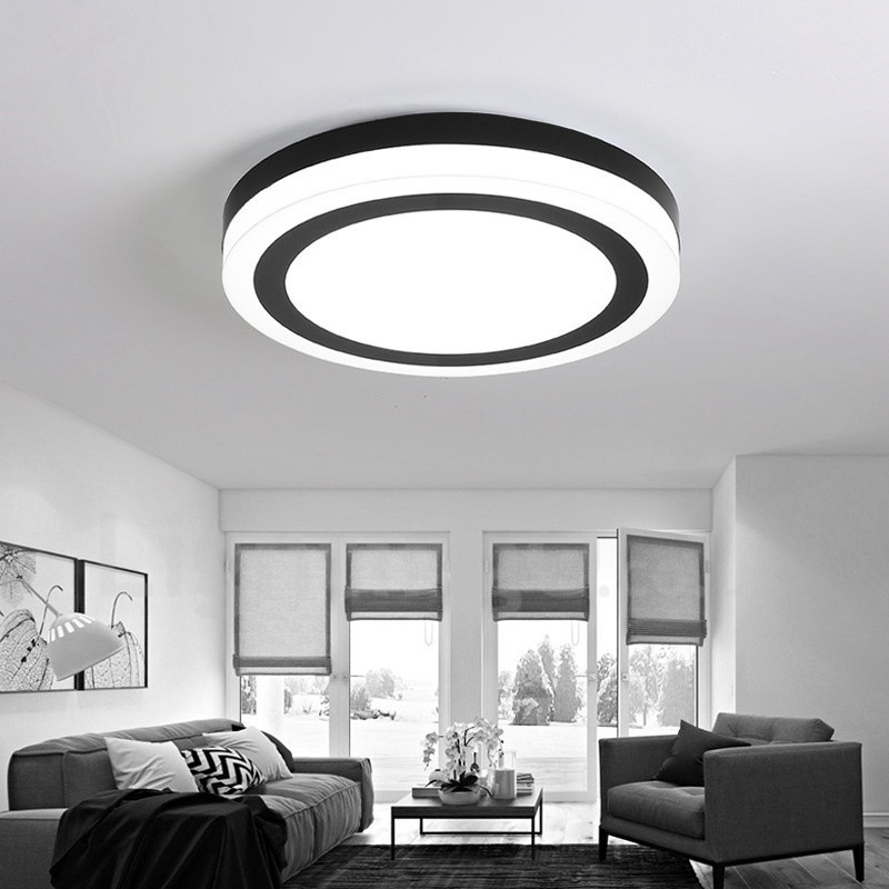 Lampada da soffitto moderna con LED integrato e telecomando, 40 cm