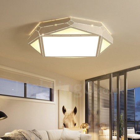 Lampada da soffitto moderna in metallo con LED integrato e telecomando 45x10 cm