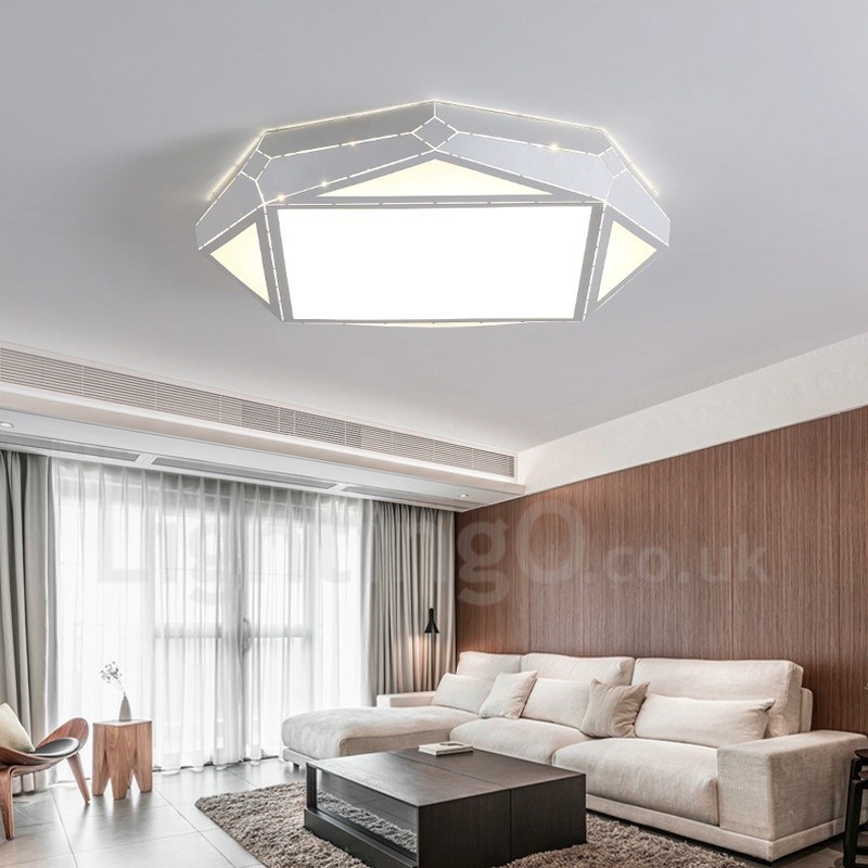 Lampada da soffitto moderna in metallo con LED integrato e telecomando 45x10 cm
