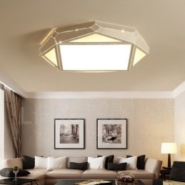Lampada da soffitto moderna in metallo con LED integrato e telecomando 45x10 cm