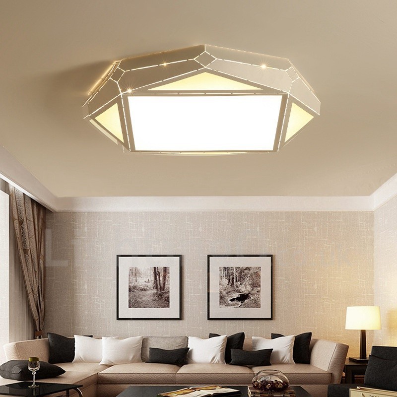 Lampada da soffitto moderna in metallo con LED integrato e telecomando 45x10 cm