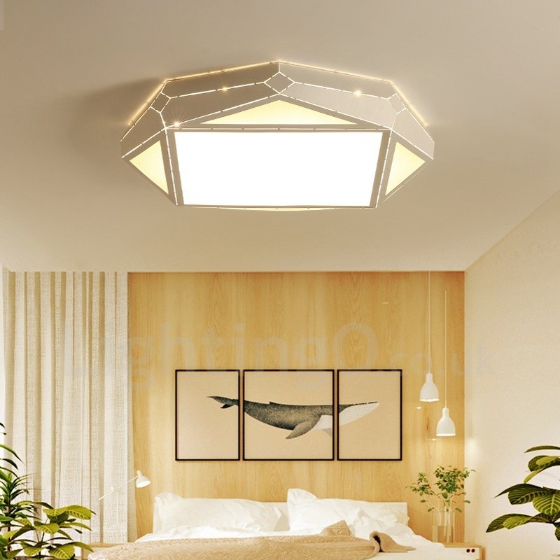 Lampada da soffitto moderna in metallo con LED integrato e telecomando 45x10 cm