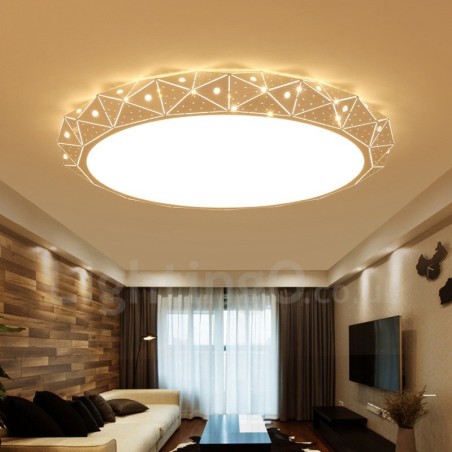 Lampada da soffitto moderna in metallo con LED integrato e telecomando 45 x 10 cm