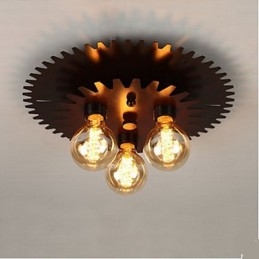 Lampadario da soffitto nero in metallo 3 luci E26/E27