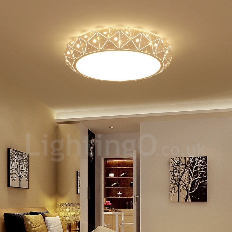 Lampada da soffitto moderna in metallo con LED integrato e telecomando 45 x 10 cm