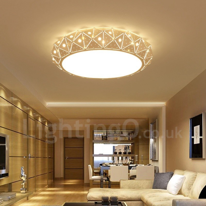 Lampada da soffitto moderna in metallo con LED integrato e telecomando 45 x 10 cm