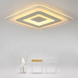 Lampada da soffitto moderna contemporanea LED integrato in metallo 40 cm con telecomando