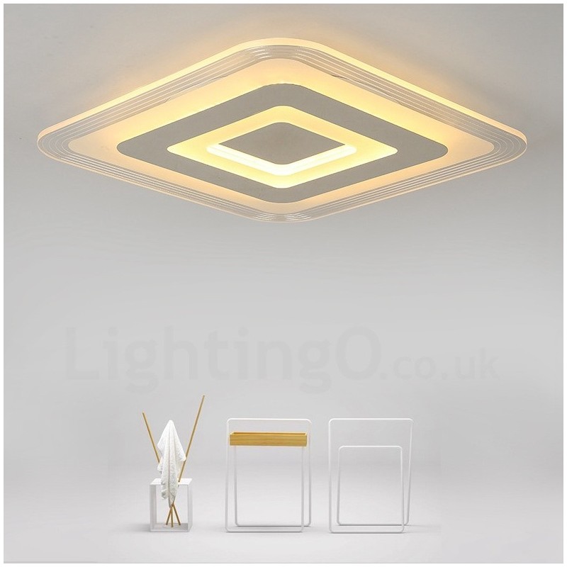 Lampada da soffitto moderna contemporanea LED integrato in metallo 40 cm con telecomando