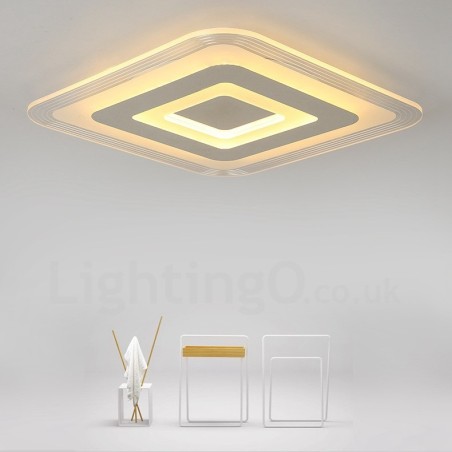 Lampada da soffitto moderna contemporanea LED integrato in metallo 40 cm con telecomando