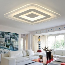 Lampada da soffitto moderna contemporanea LED integrato in metallo 40 cm con telecomando
